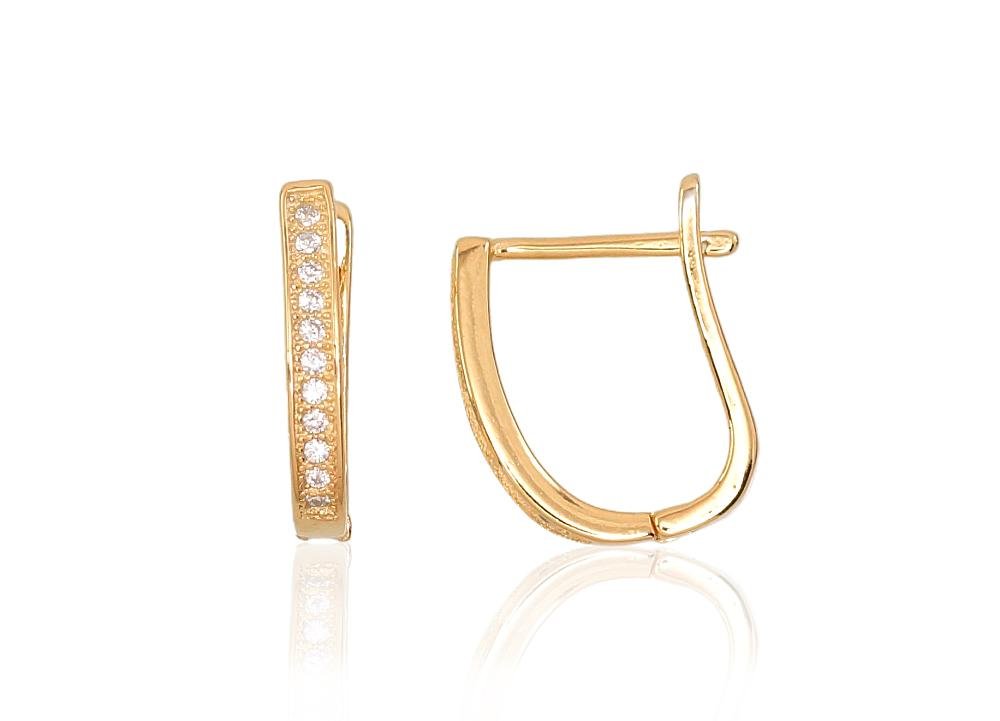 Silver earrings with 'english' lock with Zirkons