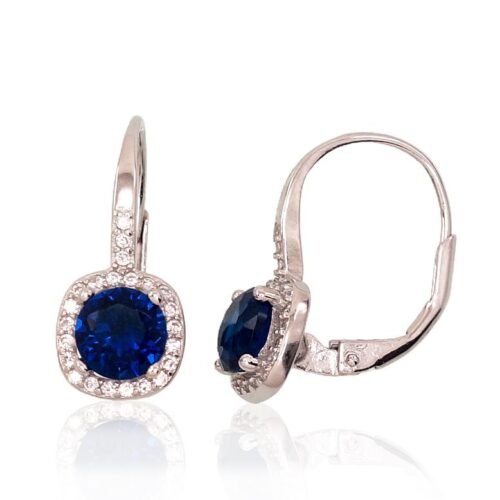 Silver earrings with 'english' lock with Zirkons