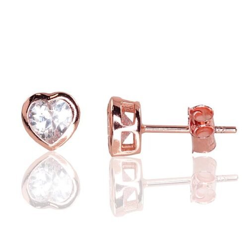 Silver stud earrings with Zirkons