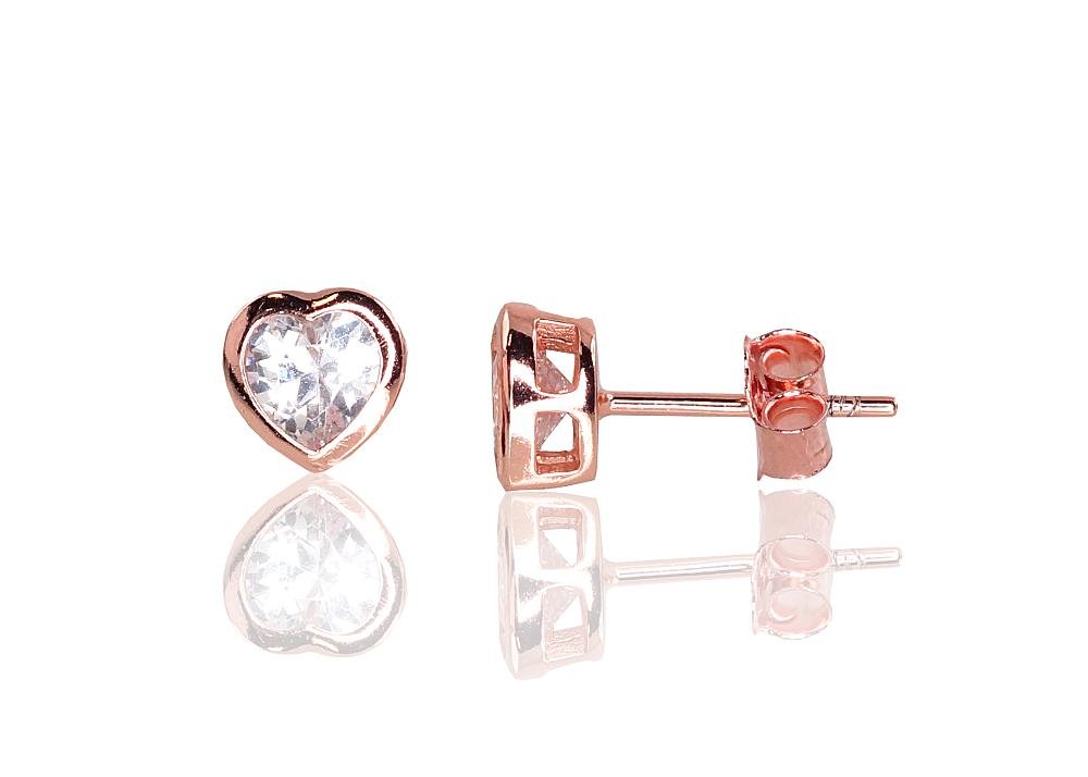 Silver stud earrings with Zirkons