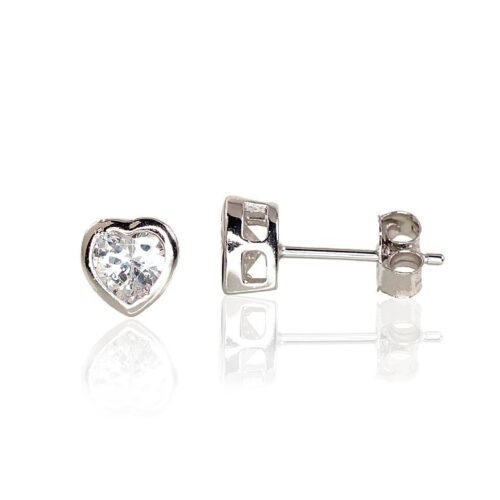 Silver stud earrings with Zirkons