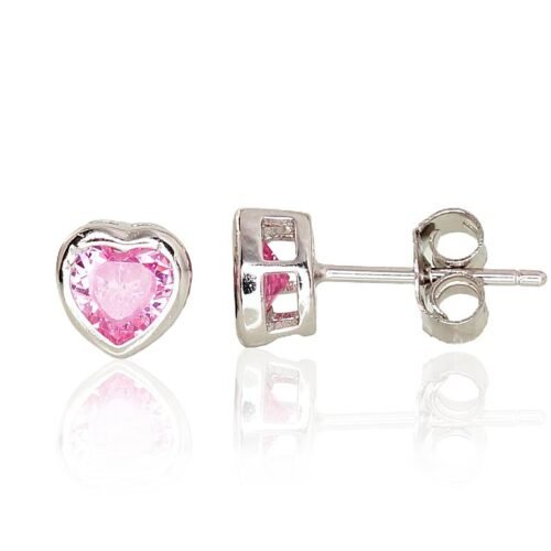 Silver stud earrings with Zirkons