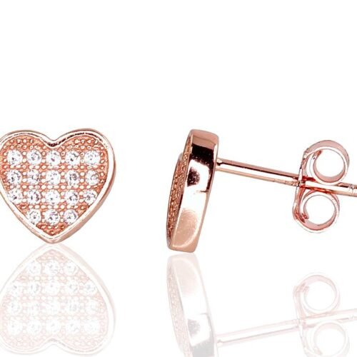 Silver stud earrings with Zirkons