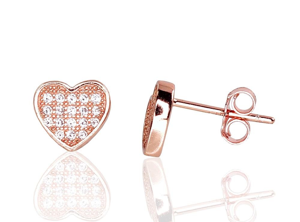 Silver stud earrings with Zirkons