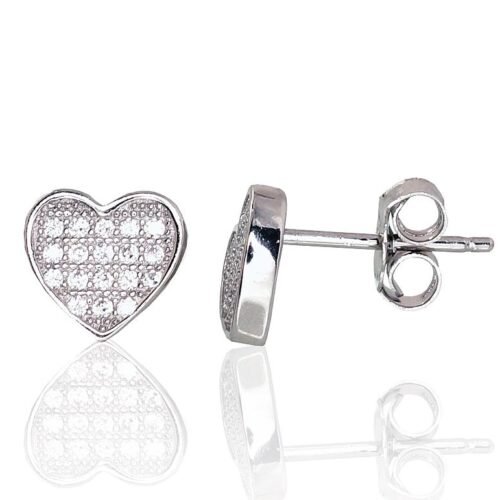 Silver stud earrings with Zirkons