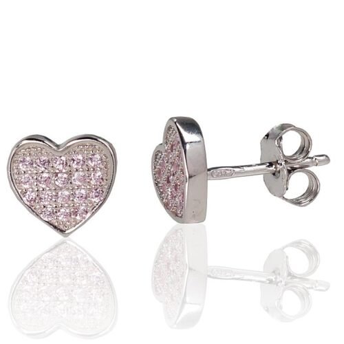 Silver stud earrings with Zirkons