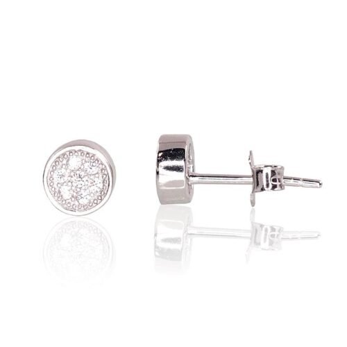 Silver stud earrings with Zirkons