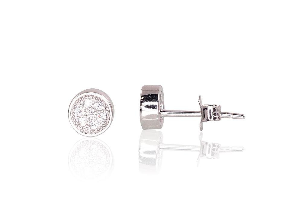 Silver stud earrings with Zirkons