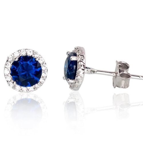 Silver stud earrings with Zirkons