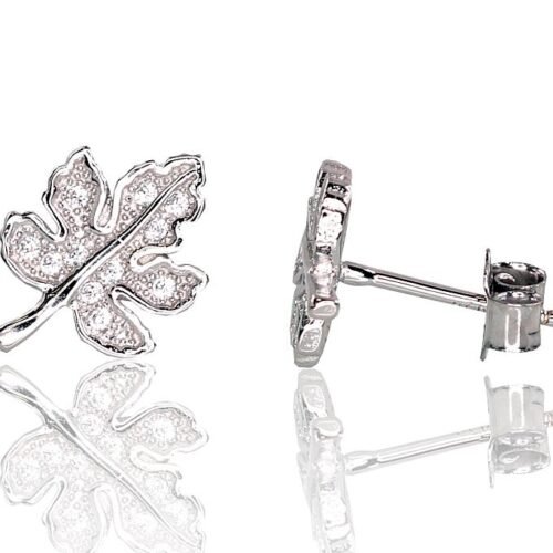 Silver stud earrings with Zirkons