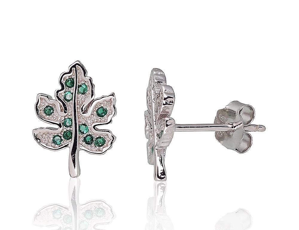 Silver stud earrings with Zirkons