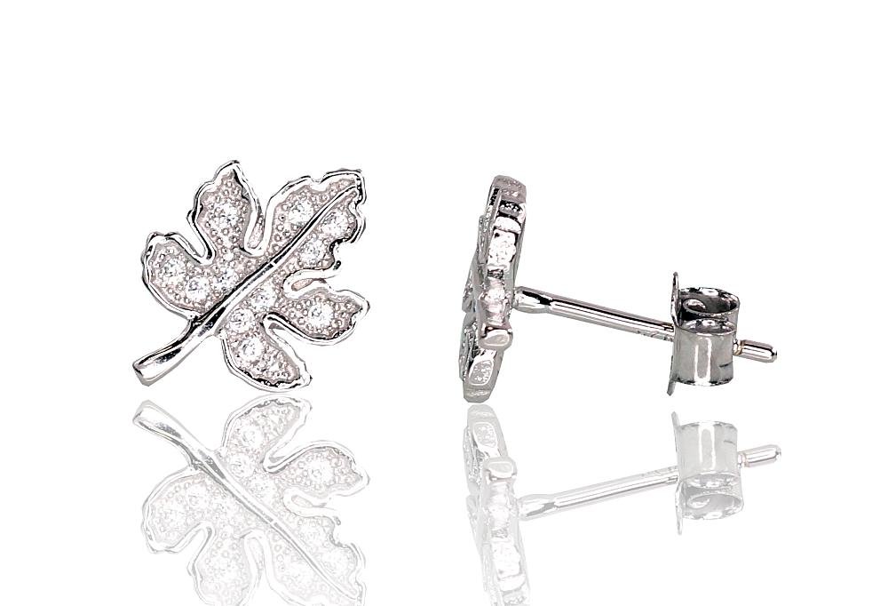 Silver stud earrings with Zirkons