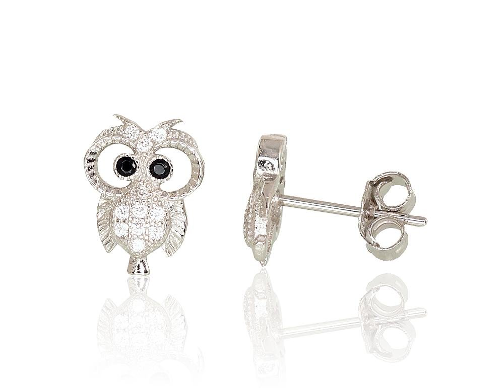 Silver stud earrings with Zirkons