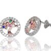 Silver stud earrings with Zirkons