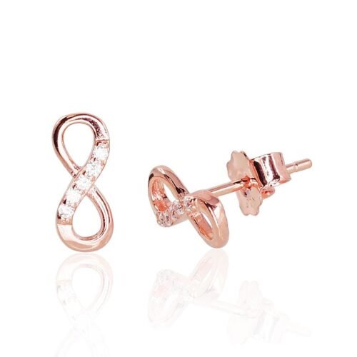 Silver stud earrings with Zirkons