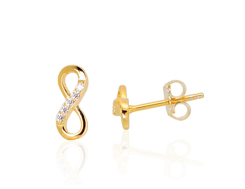 Silver stud earrings with Zirkons