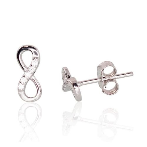 Silver stud earrings with Zirkons