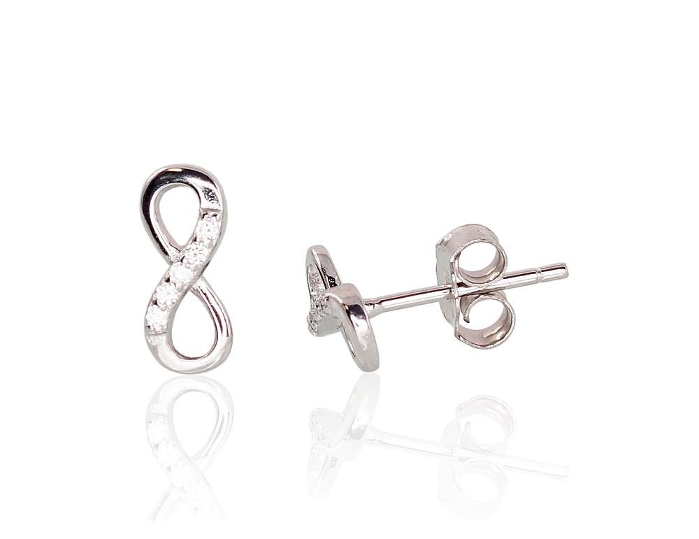 Silver stud earrings with Zirkons
