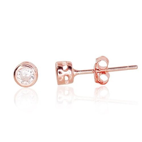 Silver stud earrings with Zirkons