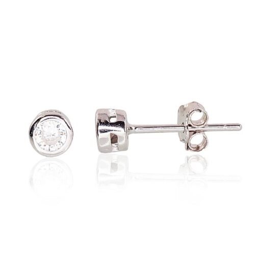 Silver stud earrings with Zirkons