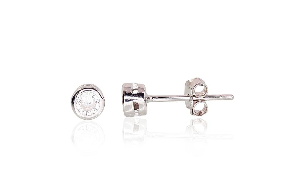 Silver stud earrings with Zirkons