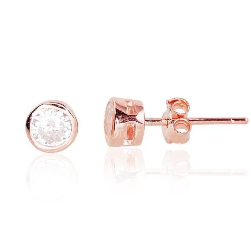 Silver stud earrings with Zirkons