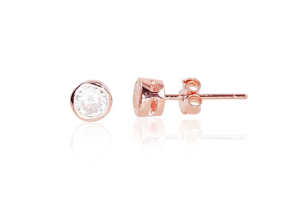 Silver stud earrings with Zirkons