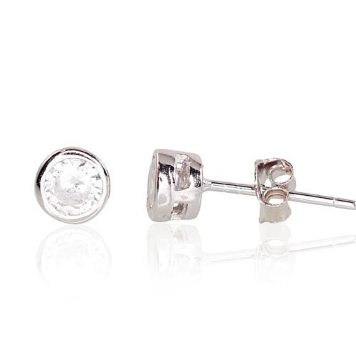 Silver stud earrings with Zirkons