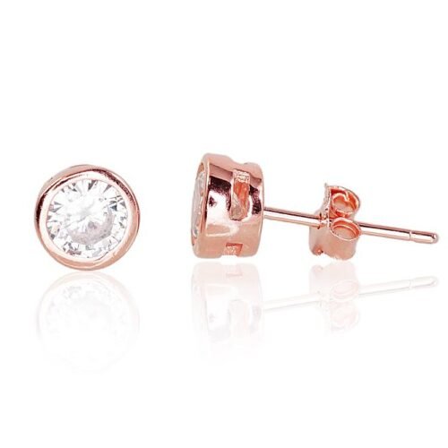 Silver stud earrings with Zirkons