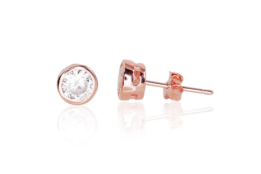 Silver stud earrings with Zirkons