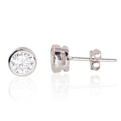 Silver stud earrings with Zirkons