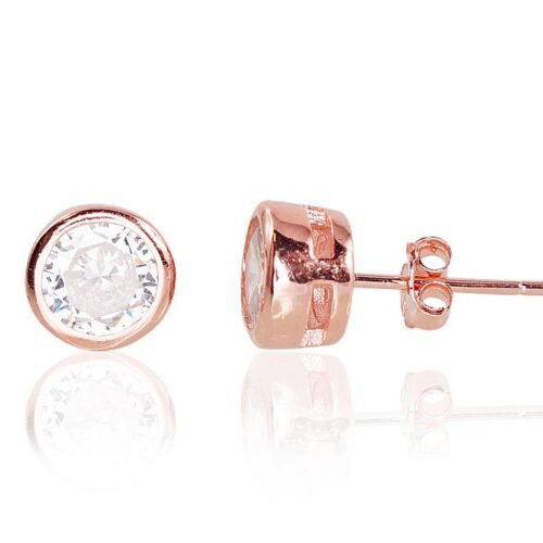 Silver stud earrings with Zirkons