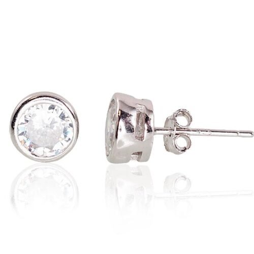Silver stud earrings with Zirkons