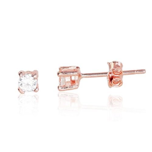 Silver stud earrings with Zirkons
