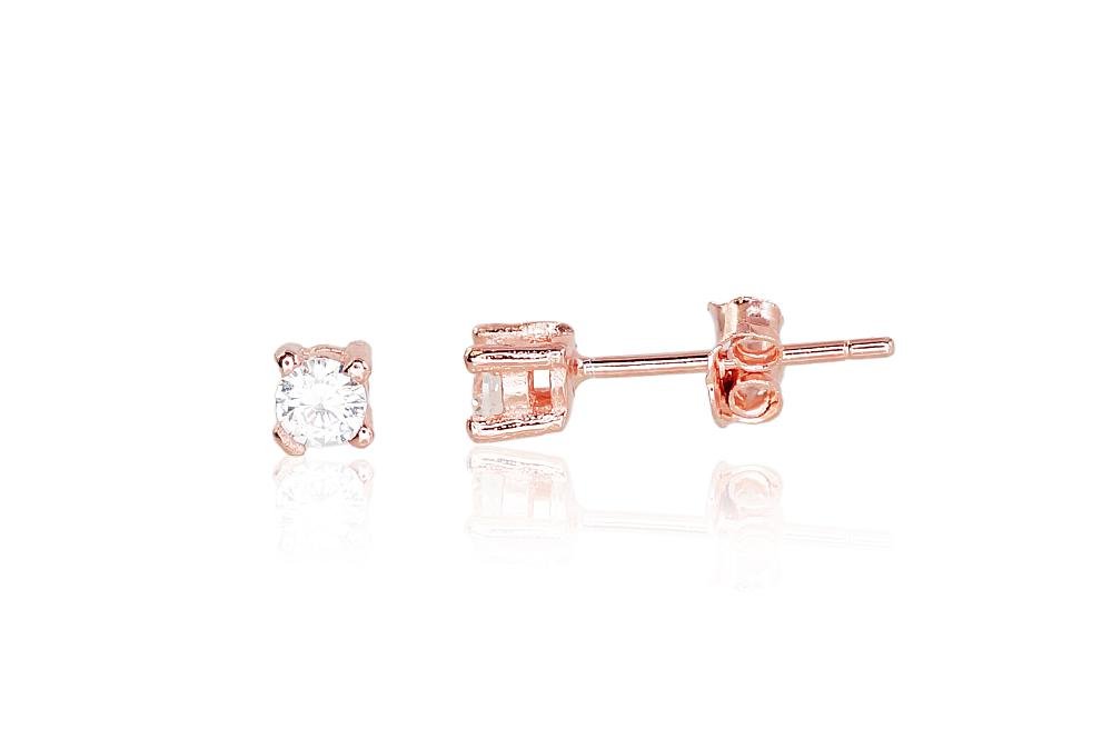 Silver stud earrings with Zirkons