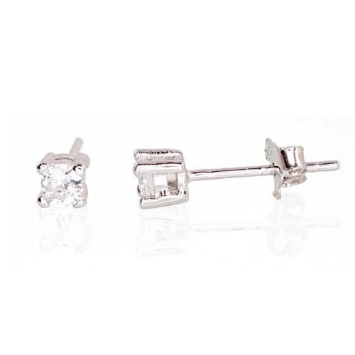 Silver stud earrings with Zirkons