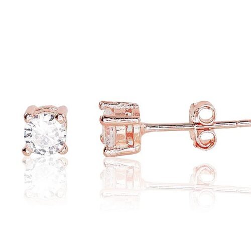Silver stud earrings with Zirkons