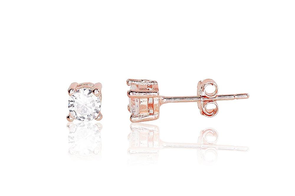 Silver stud earrings with Zirkons