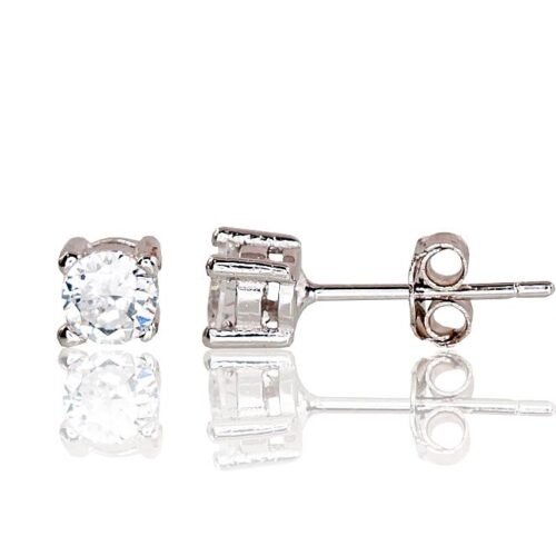 Silver stud earrings with Zirkons