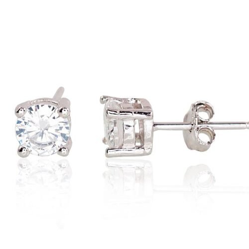 Silver stud earrings with Zirkons