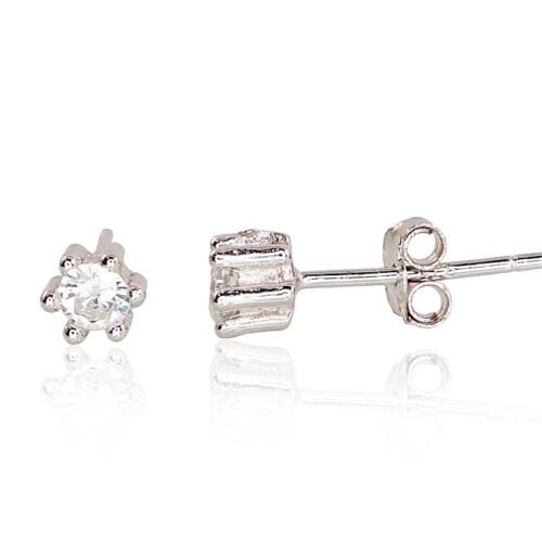 Silver stud earrings with Zirkons