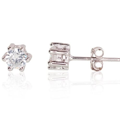 Silver stud earrings with Zirkons