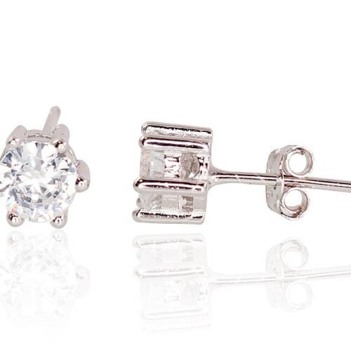 Silver stud earrings with Zirkons
