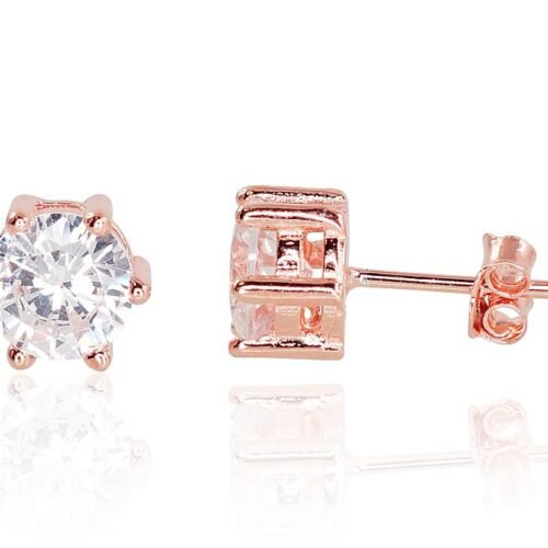 Silver stud earrings with Zirkons