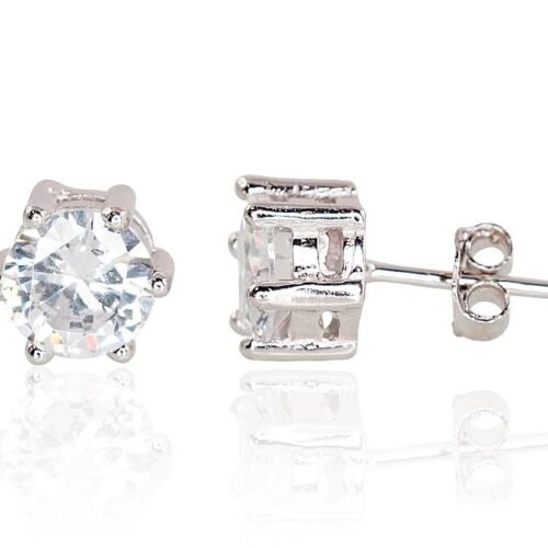Silver stud earrings with Zirkons