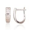 Silver earrings with 'english' lock with Zirkons