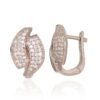Silver earrings with 'english' lock with Zirkons
