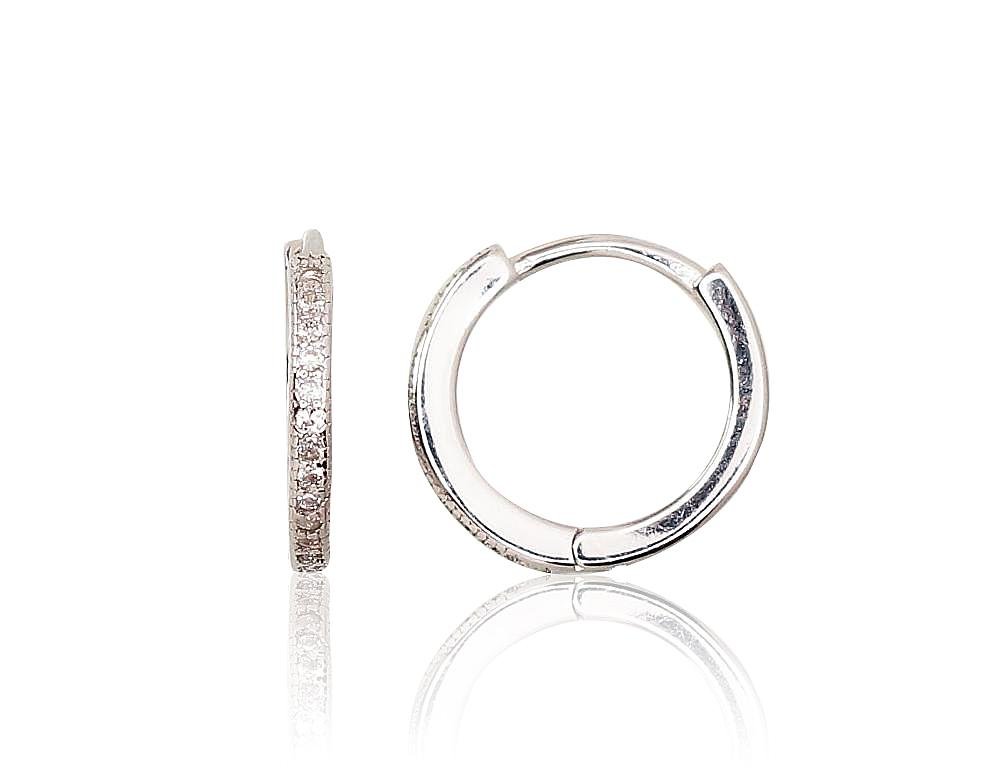 Silver hoop earrings with Zirkons