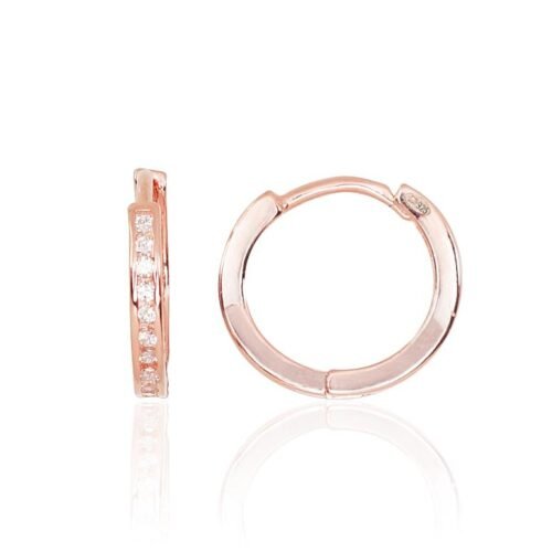 Silver hoop earrings with Zirkons