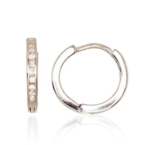 Silver hoop earrings with Zirkons